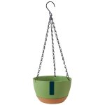 Pot de fleurs suspendu - non sp�cifi� - 20, 5 x 12, 5 x 13 cm - plastique - vert pomme - avec r�serve ...