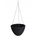 Pot de fleurs suspendu en plastique anthracite pour balcon 33 x 25 cm