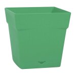 Pot de fleur toscane avec soucoupe 24, 8 x 24, 8 x 24 cm carr� - 10 litres - vert laurier - eda