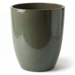 Pot grande taille d'ext�rieur mazarin2 57x70cm vert cr�me, fait main en terre cuite �maill�e, r�sistant ...