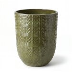 Pot grande taille d'ext�rieur mercure 39x51cm vert profond, fait main en terre cuite �maill�e, r�sistant ...