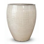 Pot grande taille d'ext�rieur poseidon 36x43cm cr�me, fait main en terre cuite �maill�e, r�sistant au ...