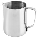 Pot à lait 350ml acier inoxydable pichet à lait moussant avec la ligne de mesure pour faire des cappuccino ... Pot à lait 350ml acier inoxydable pichet à lait moussant avec la ligne de mesure pour faire des cappuccino ...