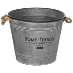 Pot m�tal gris 37, 5cm atmosphera cr�ateur d'int�rieur