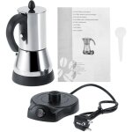 Pot de moka de caf� d'espresso de 200 / 300ml, prise europ�enne de dessus de cuiseur �lectrique d'acier ...