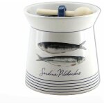 Pot  sel sardella en faence avec cuillre en bois