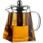 Pot en verre avec passoire en verre avec passoire  th en acier inoxydable 18 / 10 thire en verre ...