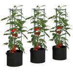 Potager sur�lev� avec treillis, sacs de 83, 7 litres, ensemble de 3 jardini�res triangulaires, supports ...