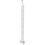 Poteau pour garde - corps - 98. 4 - 104. 4cm de haut - aluminium argent� - avec 5 supports de tubes bien ...