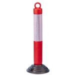 Poteau de signalisation sur base flexible avec anneau passe cha�ne mottez m018s80