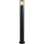 Potelet led 28w 1xe27 noir mat avec detecteur de mouvement - trio - hoosic