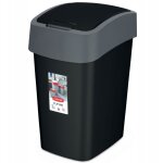 Curver poubelle 10l  couvercle basculant - flip bin - pour cuisine, bureau, salle de bain - 18, 9 x ...