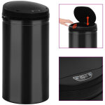 Poubelle � capteur automatique 50 l acier au carbone noir vidaxl