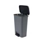 Keter - poubelle conteneur � d�chets seau 50l avec p�dale gris fort curver