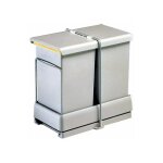 Poubelle coulissante - 2 bacs - 28 l - hauteur 420 mm - nombre de seaux : 2 - dcor : gris - contenance ...