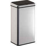 Poubelle cuisine automatique - homcom - 50l - couvercle � fermeture en douceur - acier inoxydable - 35, ...