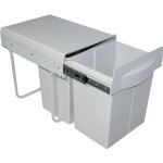 Poubelle cuisine blanc poppy - poubelle encastrable 2 x 20 litres