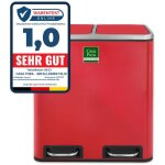 Poubelle de cuisine f�lix, rouge, 2 compartiments de 15 litres (30 litres)