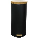 Kitchen move - poubelle de cuisine � p�dale forest noir acier inoxydable 30 l