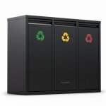 Klarstein - ordnungsh�ter 3 poubelle - tri s�lectif 45 l avec 3 bacs de 15 l, acier inoxydable, poubelle ...