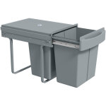 Poubelle cuisine, poubelle sous �vier coulissante encastrable avec 2 x 20 l compartiments amovibles, ...