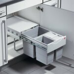 Hailo - poubelle de cuisine tri slectif 3 bacs encastrable 35l (18 + 8. 5 + 8. 5) as raumspar tandem ...