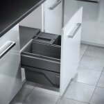 Hailo - poubelle de cuisine tri slectif 3 bacs encastrable 54l (28 + 13 + 13) as cargo
