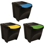 Poubelles empilables 3 pcs anthracite 75 l vidaxl