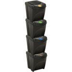 Poubelles empilables 4 pcs anthracite 100 l vidaxl