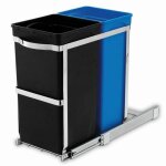 Simplehuman - poubelles - poubelle encastre, divise 20 / 15 l cw1016