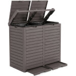 Poubelle ext�rieure r�sistante aux intemp�ries - id�ale pour jardin et terrasse - marron 230l