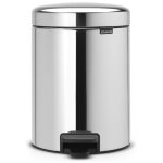 Poubelle inox 5 litres brabantia ronde à pédale Poubelle inox 5 litres brabantia ronde à pédale