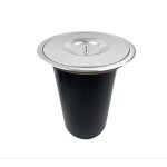 Poubelle int�gr�e aux plans de travail, avec couvercle en acier inoxydable, 5l, en noir