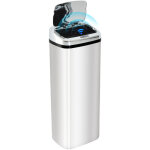 Poubelle intelligente 50l avec capteur, corbeille automatique � ouverture / fermeture, acier inoxydable, ...