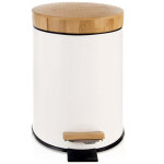 Poubelle metallique a pedale blanche whiteline 3 l