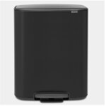 Poubelle  pdale 2 x 30 l matt black - bo - brabantia