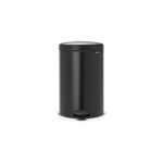 Brabantia - poubelle  pdale, acier inoxydable, noir mat, 20 l