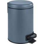 Poubelle  pdale leman, petite poubelle salle de bain, capacit 3l, acier, 17x25x22. 5 cm, bleu gris ...