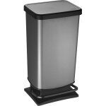 Poubelle  pdale rotho paso 40l carbone mtallis