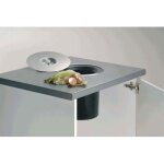 Poubelle de plan de travail - 11 l - couvercle inox - contenance : 5 l - dcor : inox / noir - diamtre ...