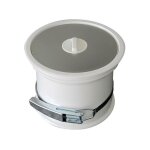 Poubelle de plan de travail encastrable - couvercle inox - �160 mm - d�cor : inox / blanc itar