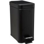 5five simply smart - poubelle rectangulaire en acier inoxydable avec fermeture douce de 5l, couleur noire ...