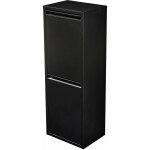 Helloshop26 - poubelle de recyclage murale � 2 bacs amovibles 93 x 33 x 25 cm noir