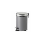 Poubelle ronde à pédale en métal gris foncé - 3l Poubelle ronde à pédale en métal gris foncé - 3l