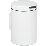 Poubelle ronde, pour la salle de bain, capacit : 3 litres, seau intrieur amovible, montage mural, blanche ...