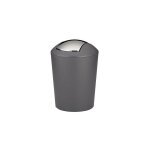 Poubelle de salle de bain en plastique gris et argent marta - 5l