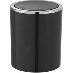 Poubelle, salle de bain swing 2l, couleur noir wenko