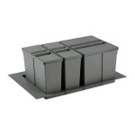 Poubelle s�lective pour caisson de 800mm - nombre de seaux : 3 - contenance : 48 l - pour caisson de ...
