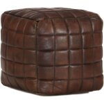 Pouf 40 x 40 x 40 cm marron fonc� cuir v�ritable de ch�vre vidaxl