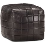 Pouf 40 x 40 x 40 cm noir cuir v�ritable de ch�vre vidaxl
